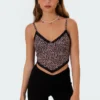 S11105_brown Tops Sab Leopard Crop Top