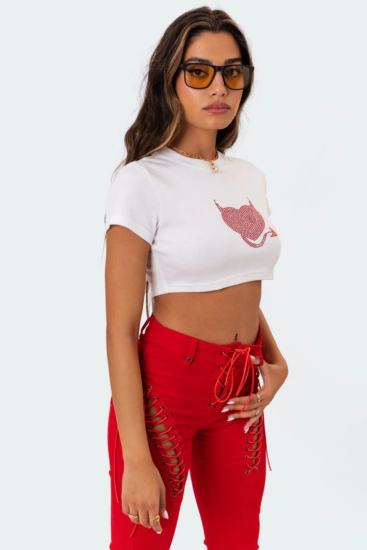 S11096_white Devil Diamond Cropped T-Shirt 5 S11096_white Devil Diamond Cropped T-Shirt