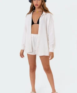 S11101_cream Vacay Adjustable Shorts