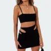 S11117_black Tops Bandeau Crop Top
