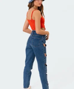 S11082_red Pia Stitch Corset Top