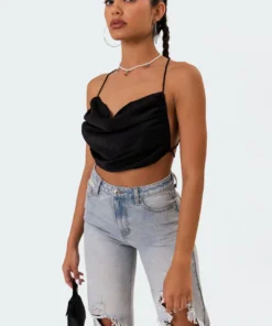 S11067_black Jordyn Open Back Crop Top