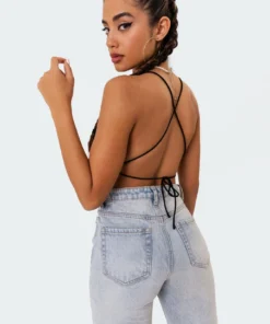 S11067_black Jordyn Open Back Crop Top