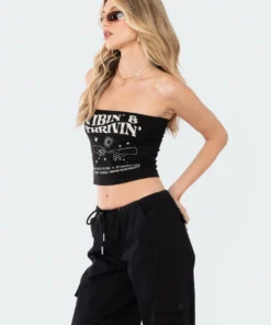 S12472_BLACK Vibin Tube Top
