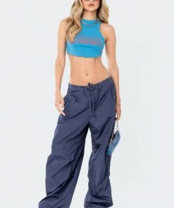 S12460_NAVY Rian Nylon Cargo Pants