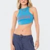 S12494_TURQUOISE New In Incredible Ribbed Crop Top