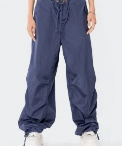 S12460_NAVY Rian Nylon Cargo Pants