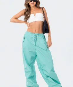 S12460_TURQUOISE Rian Nylon Cargo Pants New In