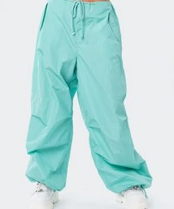 S12460_TURQUOISE Rian Nylon Cargo Pants New In