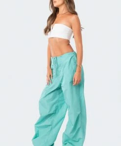 S12460_TURQUOISE Rian Nylon Cargo Pants New In