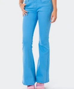 S11975_TURQUOISE Cupid Mid-Rise Flared Jeans