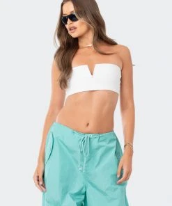 S12511_WHITE V Strapless Crop Top