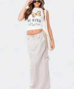 S12486_BEIGE Demi Cargo Maxi Skirt