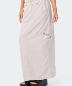 S12486_BEIGE Demi Cargo Maxi Skirt