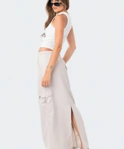 S12486_BEIGE Demi Cargo Maxi Skirt