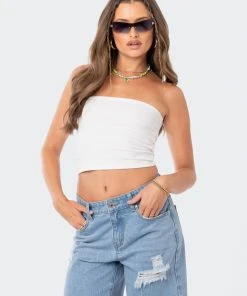 S12381_WHITE Basic Tube Top New In