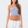 S12243_BLUE Colby Belted Tube Top