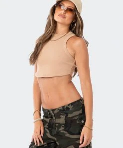 S11906_BEIGE Everyday Ribbed Top