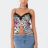S12419_MIX Rainbow Leopard Satin Crop Top