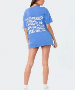 S12508_BLUE Dear Person Oversized T-Shirt New In