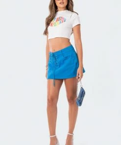 S12438_WHITE Desperate Cropped T-Shirt