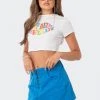 S12438_WHITE Desperate Cropped T-Shirt