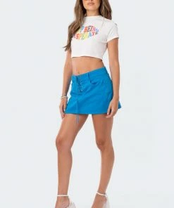 S12438_WHITE Desperate Cropped T-Shirt