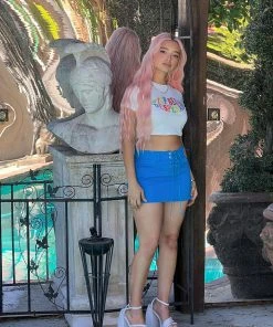 S12438_WHITE Desperate Cropped T-Shirt