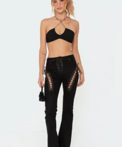 S11458_black Tabitha Ribbed Crop Top