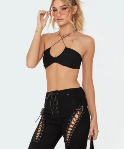 S11458_black Tabitha Ribbed Crop Top