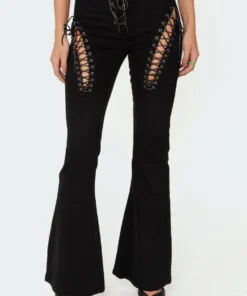 S11107_black Pants Engine Black Flared Jeans