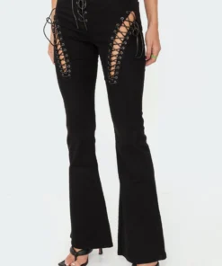 S11107_black Pants Engine Black Flared Jeans