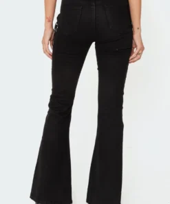 S11107_black Pants Engine Black Flared Jeans