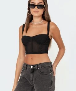 S11204_black New In Teagen Mesh Corset Top