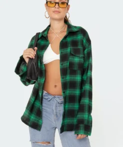 S11569_green Tops Dalston Flannel Shirt