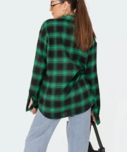 S11569_green Tops Dalston Flannel Shirt
