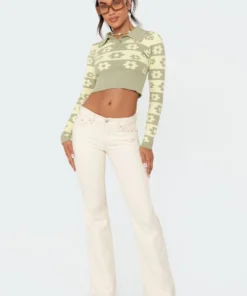 S11541_mix Bouquet Knitted Top