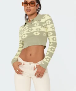 S11541_mix Bouquet Knitted Top