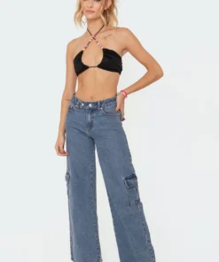 S11445_black Brandy Bead Top Tops