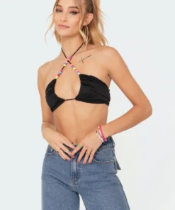 S11445_black Brandy Bead Top Tops