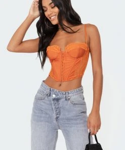S11294_orange Payton Lace Corset New In