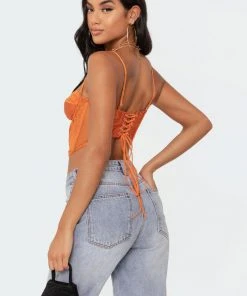 S11294_orange Payton Lace Corset New In