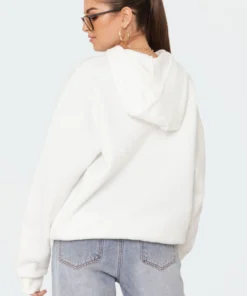 S11473_white Tops Mono Print Hoodie