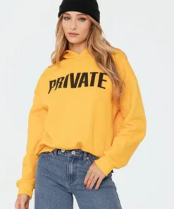 S11561_orange Tops Stay Private Hoodie