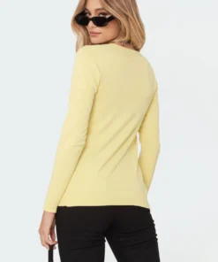 S11523_yellow Tops Taylor Tie-Up Cardigan