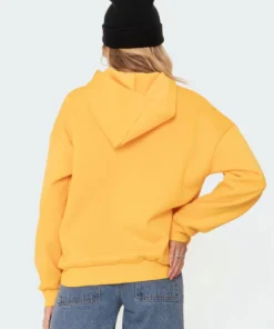 S11561_orange Tops Stay Private Hoodie
