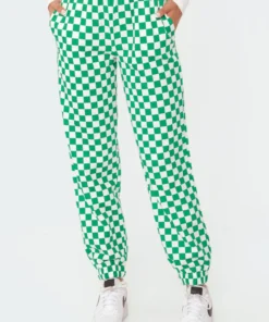 S11555_green Check Up Sweatpants