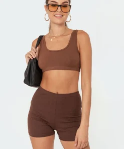 S11511_brown Tops Mina Crop Top