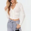 S11532_white Tops Tiana Gathered Mesh Top