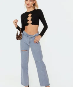 S11516_black New In Patricia Open-Ring Top